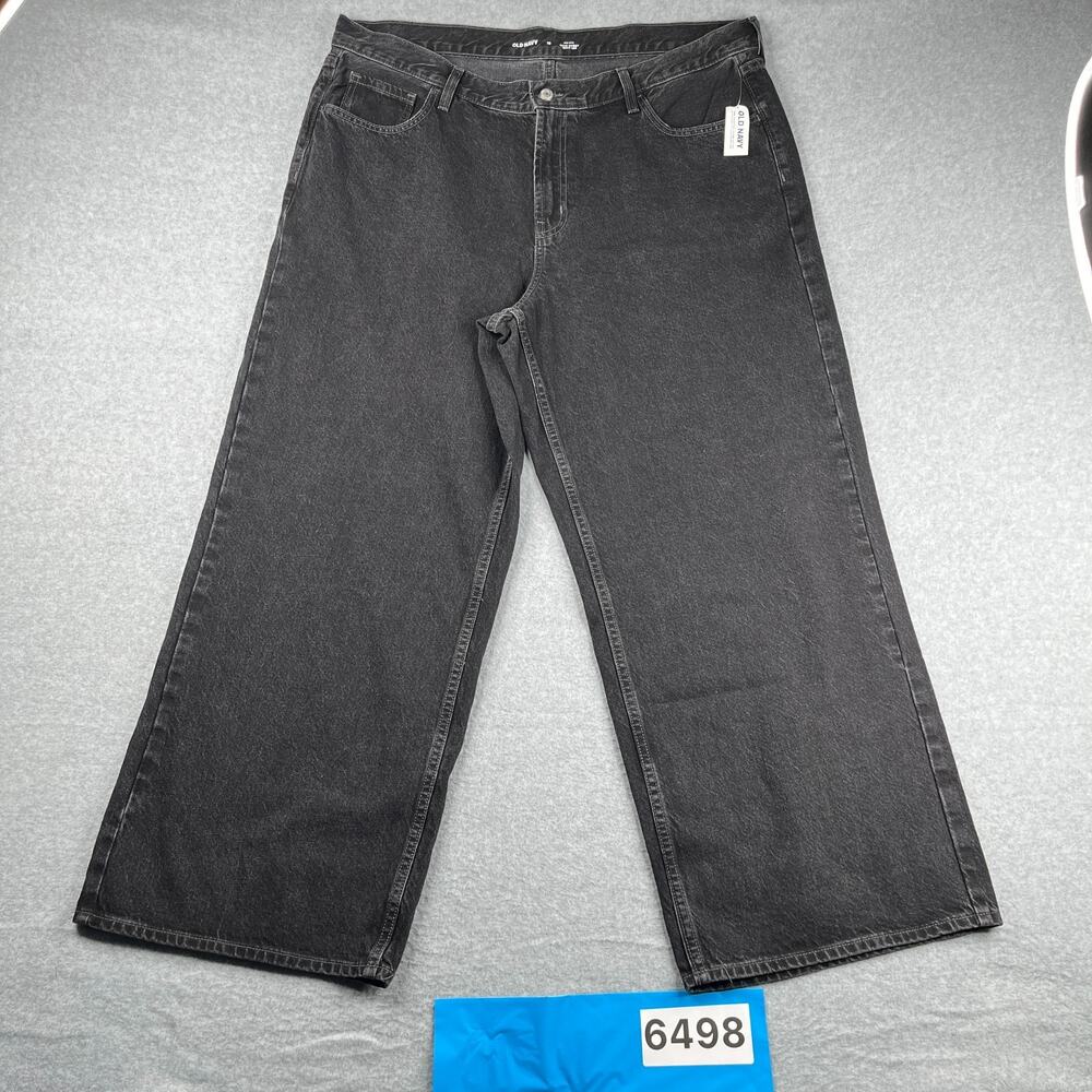 Old Navy WOW Baggy Wide Leg Mid Rise Black Womens Size 18 NEW NWT